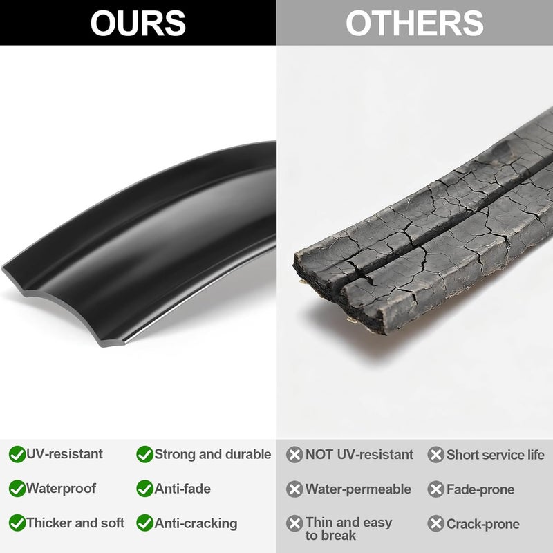 JUSTTOP 1" RV Vinyl Trim Molding Insert, Weather Stripping Exterior Flexible Molding, Screw Cover RV Boat Camper Travel Trailer (50FT, Black) - Image 4